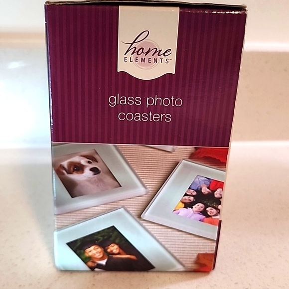 Glass Photo Coasters Set of 4 with wood holder. - Picture 2 of 4